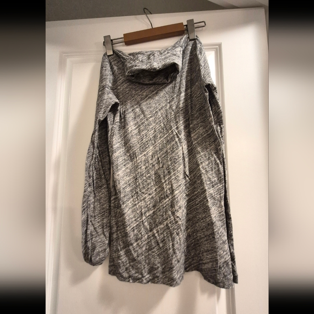 Gray Women's Long Sleeved Turtleneck Shirt